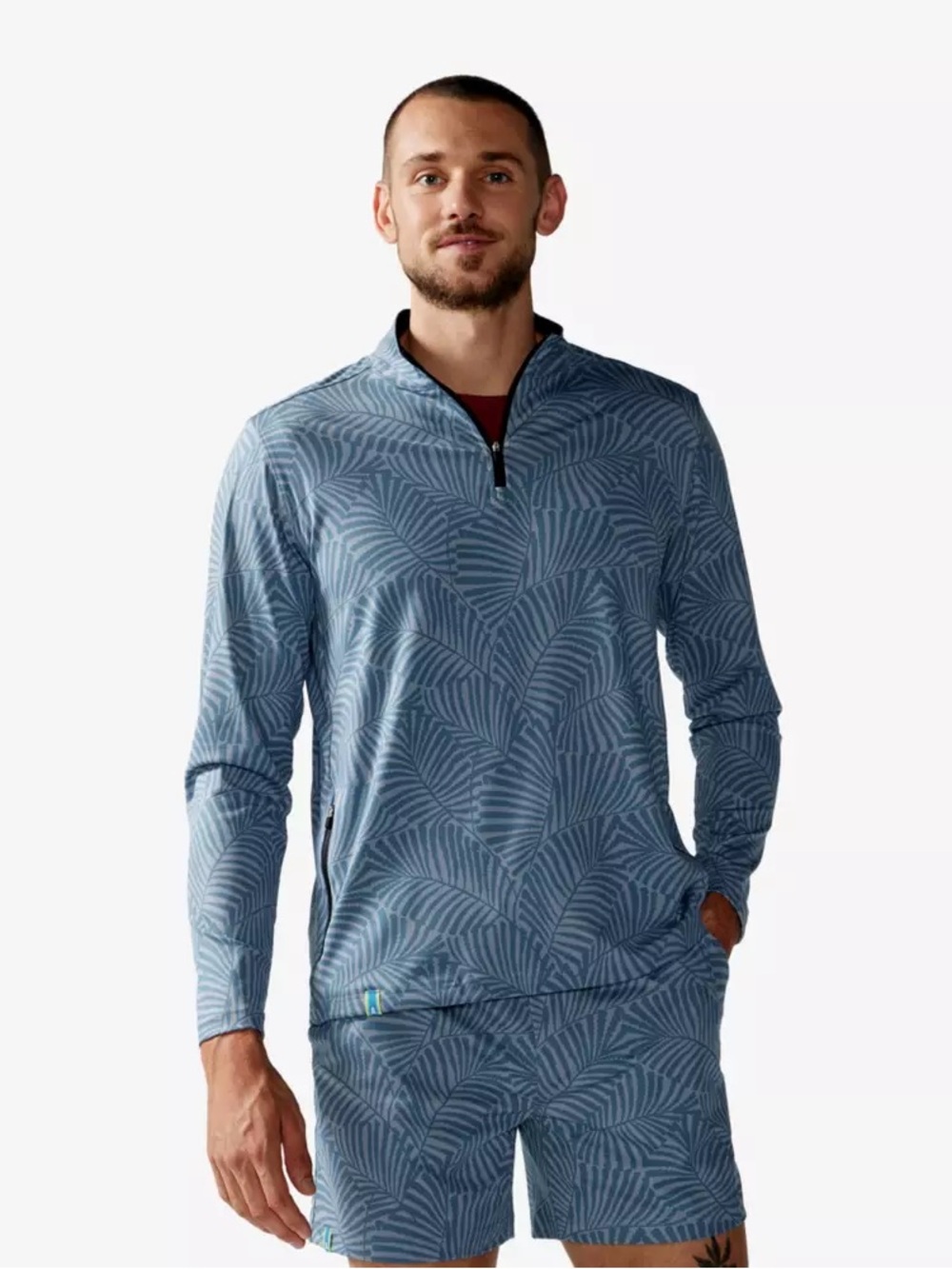 Chubbies "Calm Palm" Movementum Quarter-Zip Pullover